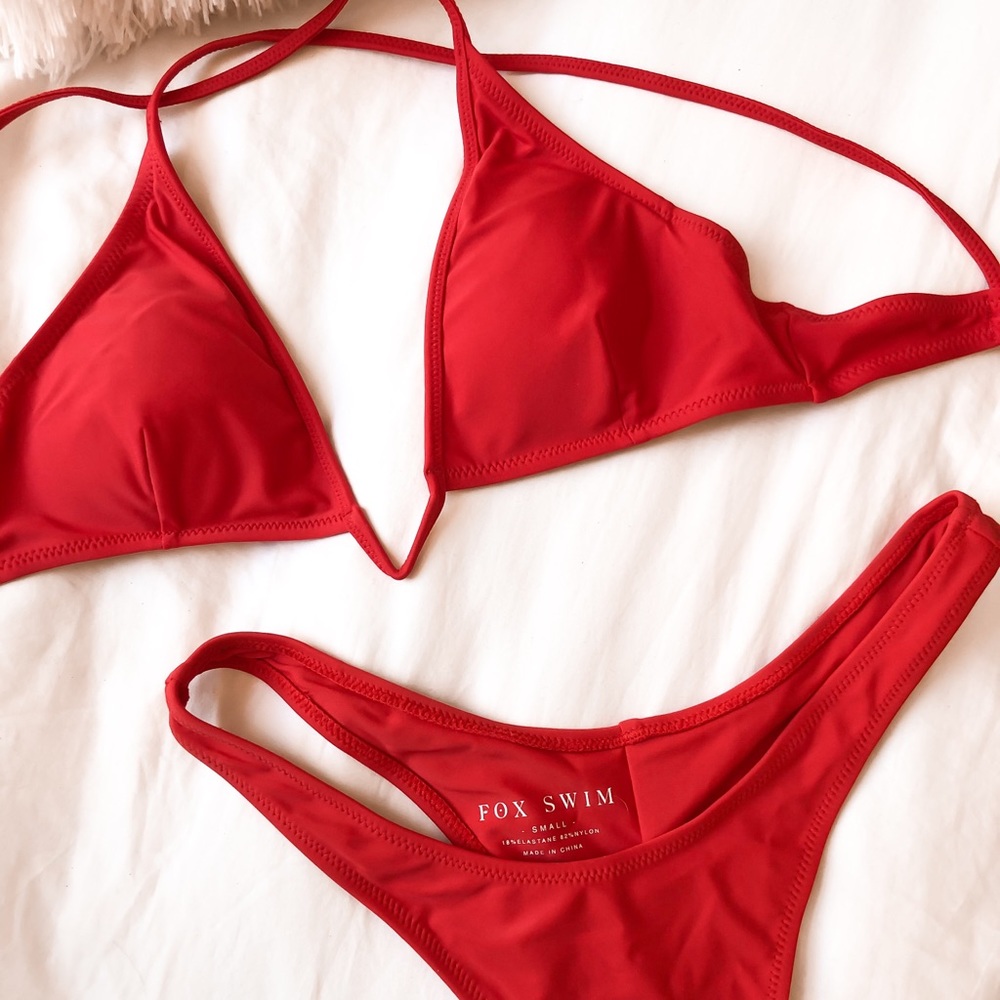 White Fox Red Bikini